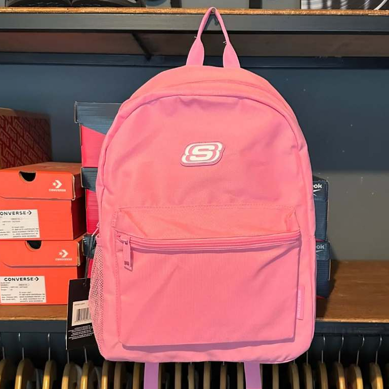 Tas Backpack Skechers Classic Pink Casual Sports Lifestyle Ransel Punggung Sekolah Perempuan Wanita 