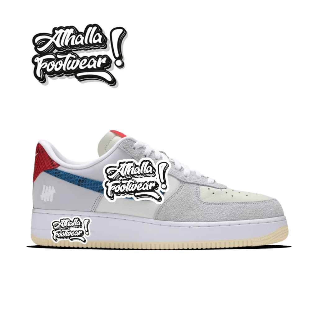 Sepatu Nike Air Force 1 Low X Undefeated Grey White Blue
