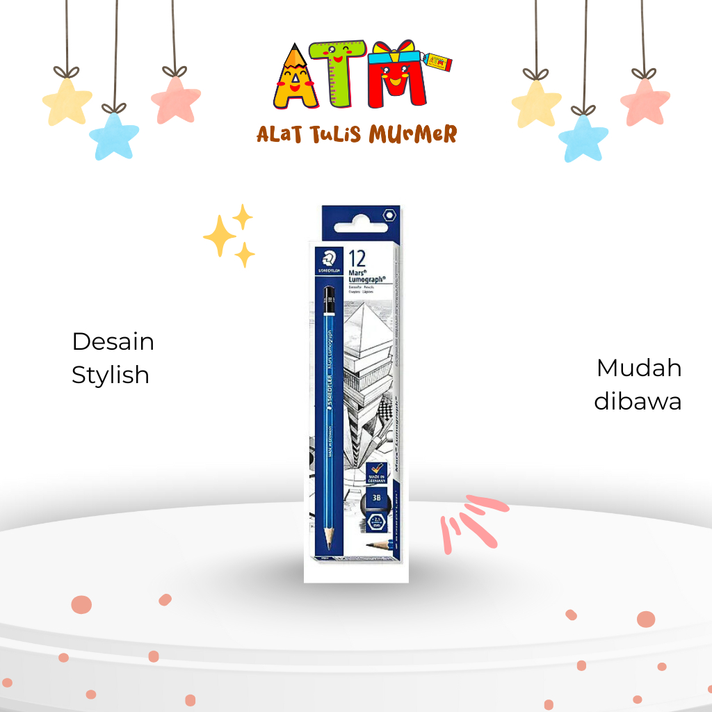 

Pensil/Pencil/Potelot/STAEDTLER Pencil Mars Lumograph 3B Non Sharp-1pcs