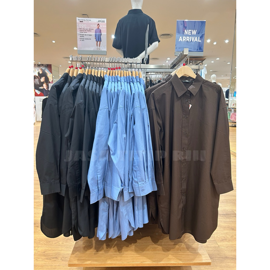 Gaun Kemeja Oversize WOMEN UNIQLO