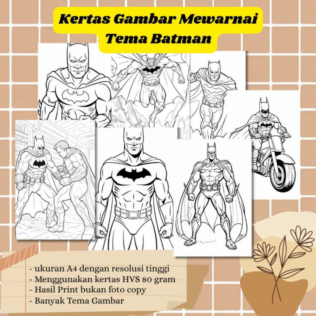 

20 LEMBAR KERTAS GAMBAR MEWARNAI TEMA BATMAN ( READY LANGSUNG KIRIM )