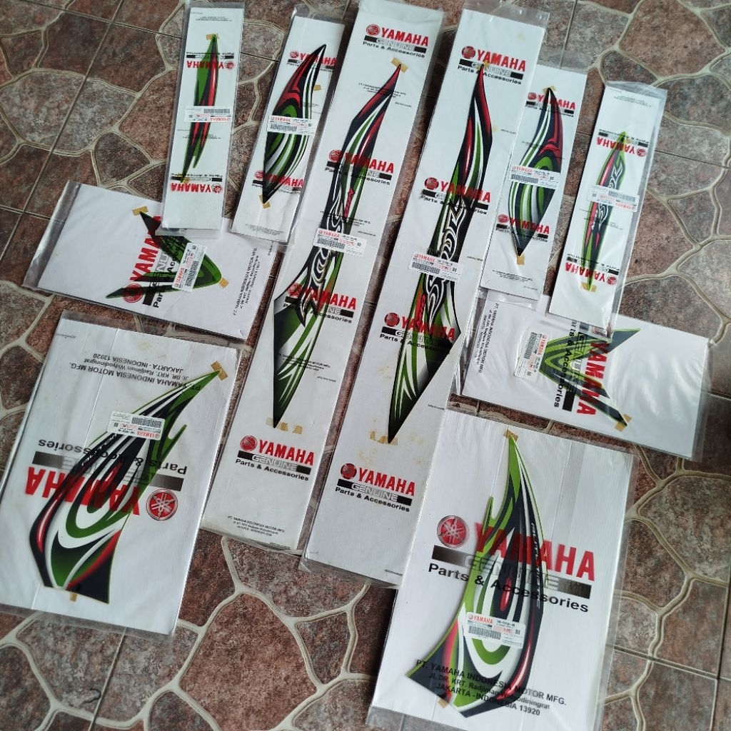 Stiker Striping Graphic Mio Soul Hijau Hitam 2008 Original YGP