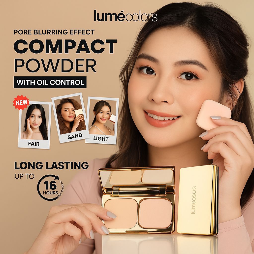 LUMECOLORS COMPACT POWDER TWO WAY CAKE  KOREA NATURAL TAHAN LAMA WATERPROOF BEDAK BPOM VIRAL TIKTOK