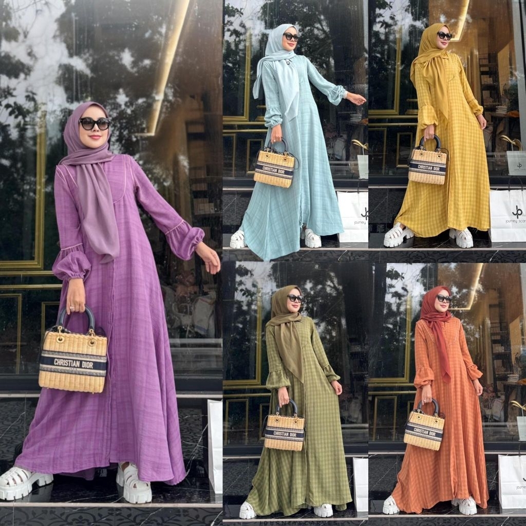 [READY SERAGAMAN] Miky Motif Dress Gamis Journey Terbaru Gamis Cantik Remaja Dewasa Muslimah Lebaran