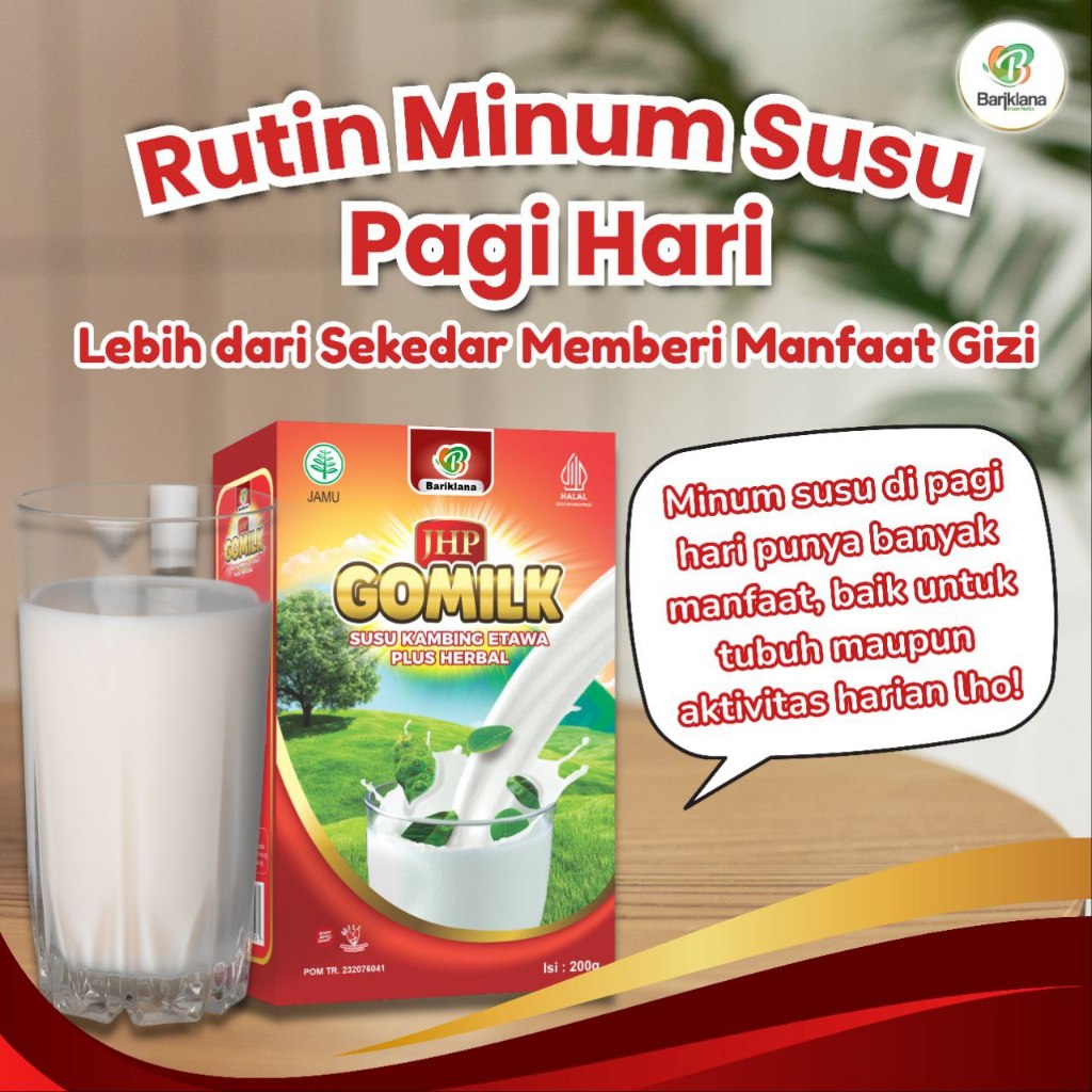 

GOMILK Susu Kambing Etawa Plus Herbal RASA ORIGINAL 200GR BARIKLANA INSAN HERBA
