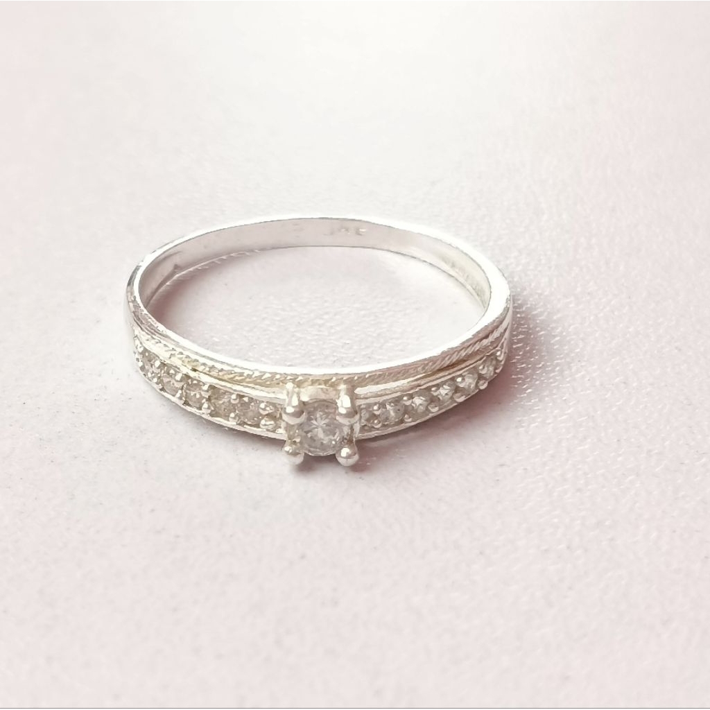 Cincin Wanita Model Permata Full Perak Asli 925/Lapis Emas Putih/Cincin Wanita Dewasa