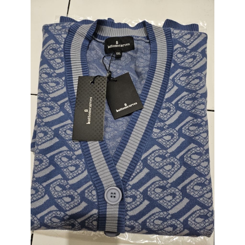 [NEW] As Is Bimu Cardigan Atlantic Blue Buttonscarves