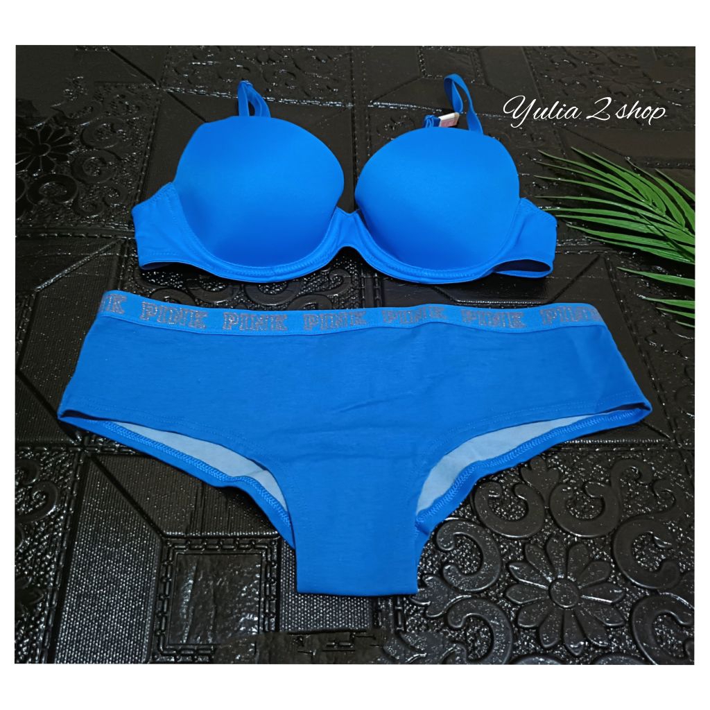 SALE  NEW PINK VICTORIA'S SECRET BRA + PANTES VICTORIA SECRET VS  LINGERIE PAKAIAN DALAM WANITA