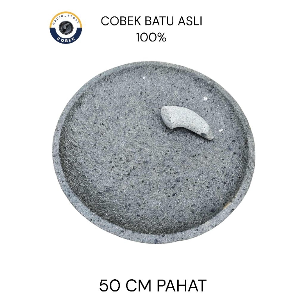cobek pahat jumbo batu asli 100% free ulekan ukuran 50cm