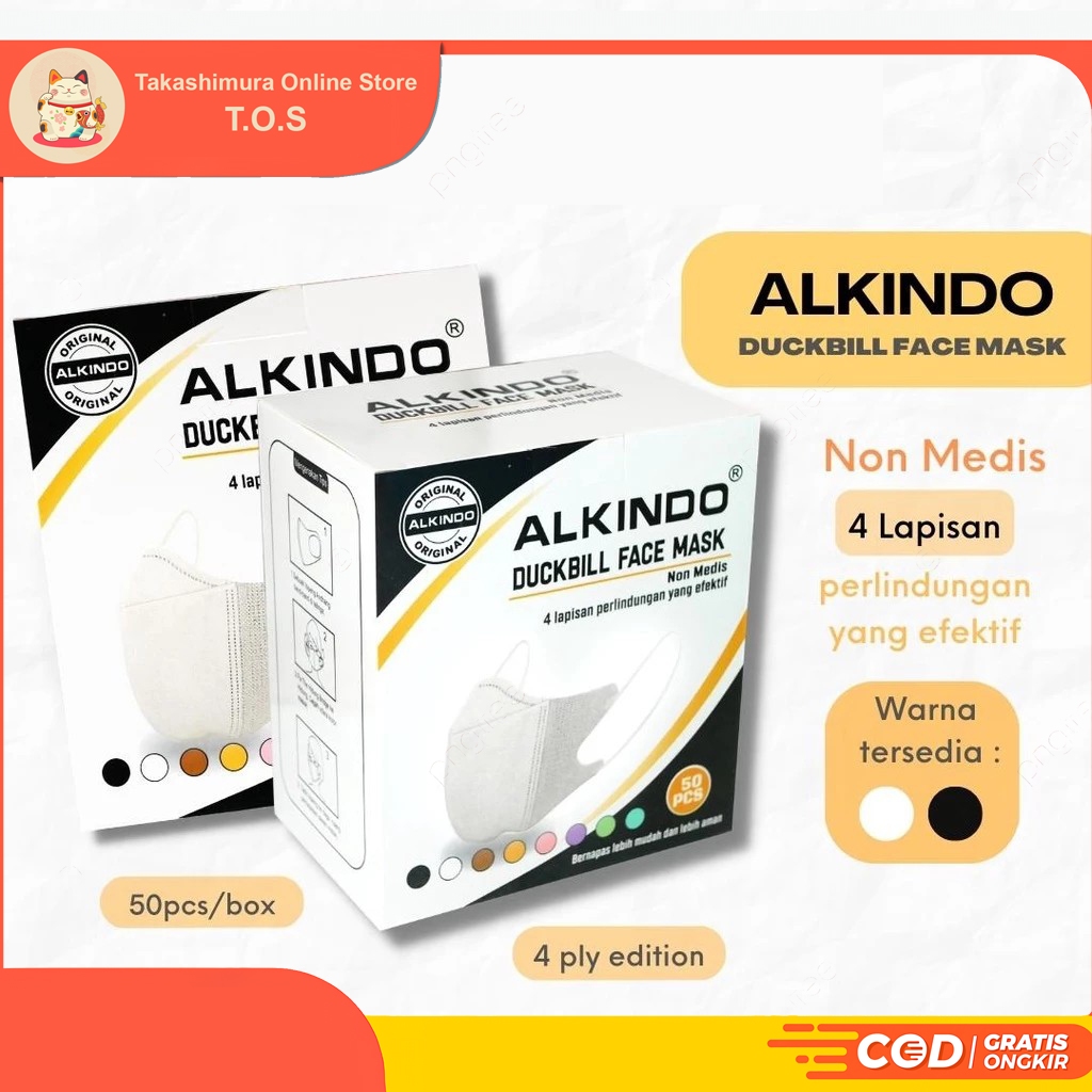 ALKINDO MASKER DUCKBILL 4 PLY / 4 LAPIS ISI 50 PCS