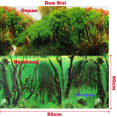 Wallpaper Background Aquarium Tinggi 40 Cm Panjang 50 Cm Motif 03