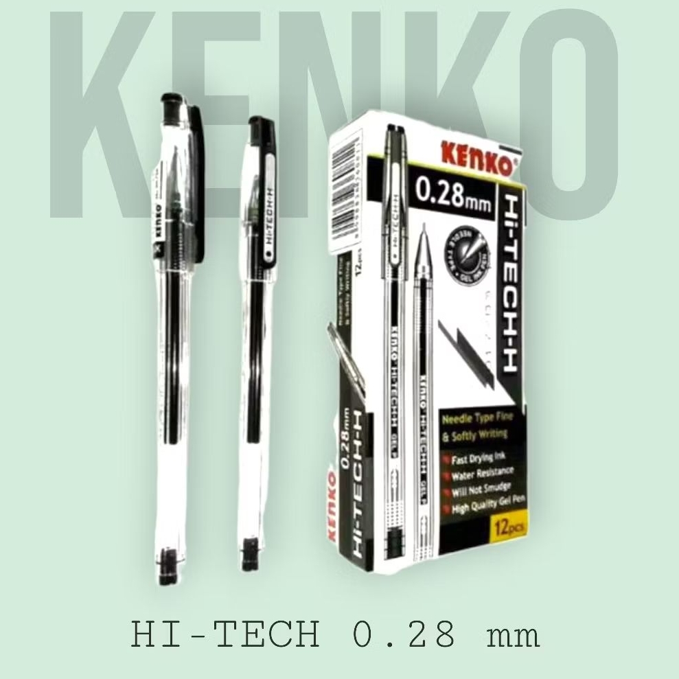 Kenko Hi-Tech-H  0.28 mm  Gel Pen black 3pcs