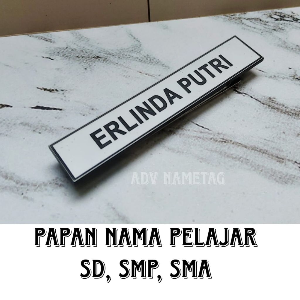

Nametag - Papan Nama Sekolah Premium Bukan Bordir