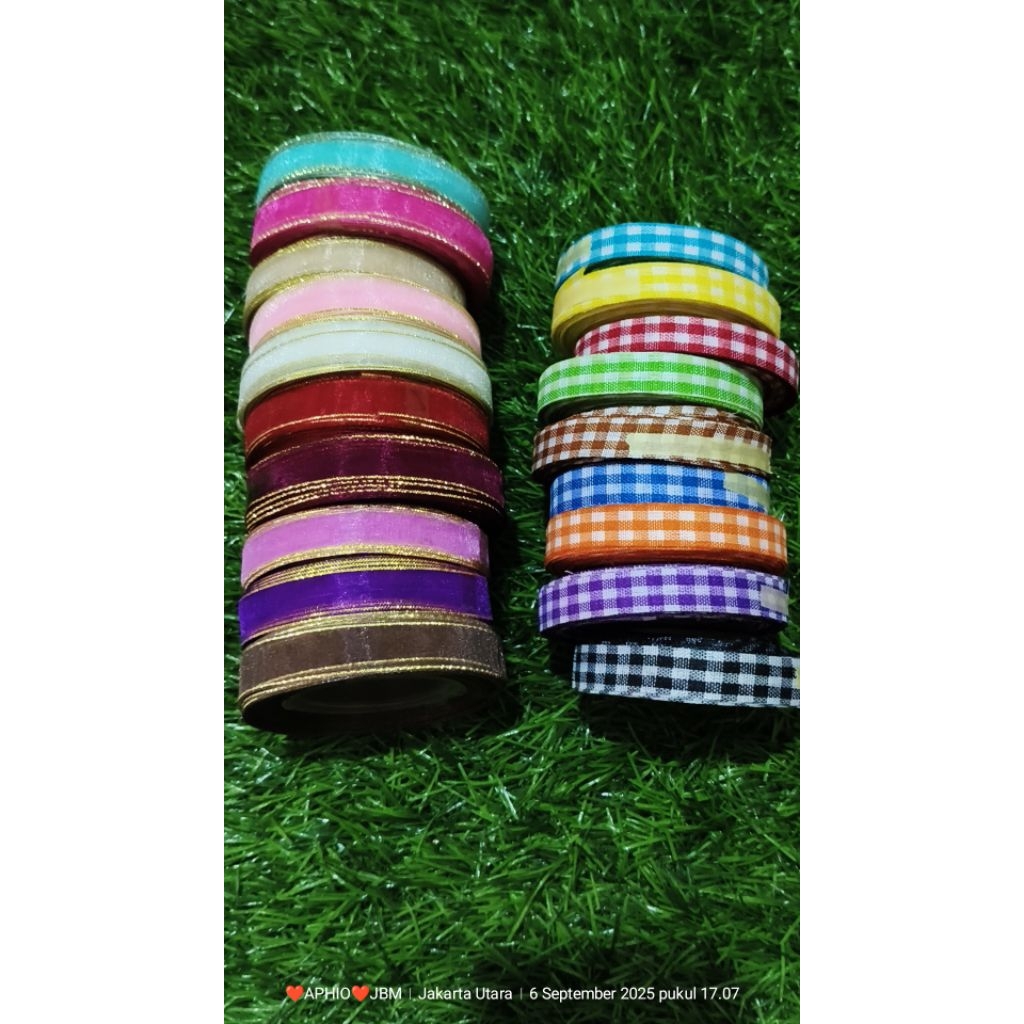 

1 roll pita organsa list emas dan katun kotak murah