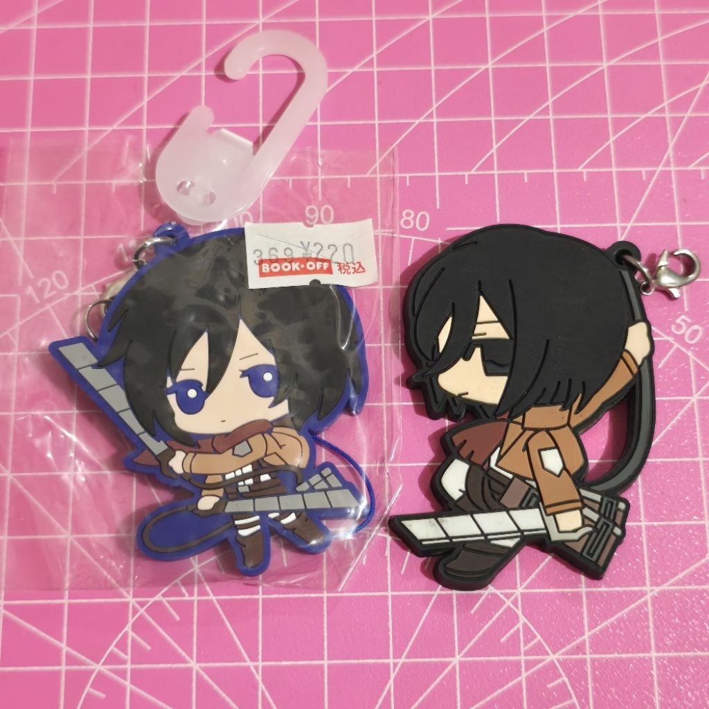 Mikasa Ackerman Attack on Titan shingeki no kyoujin aot snk keychain gantungan kunci rubber strap of