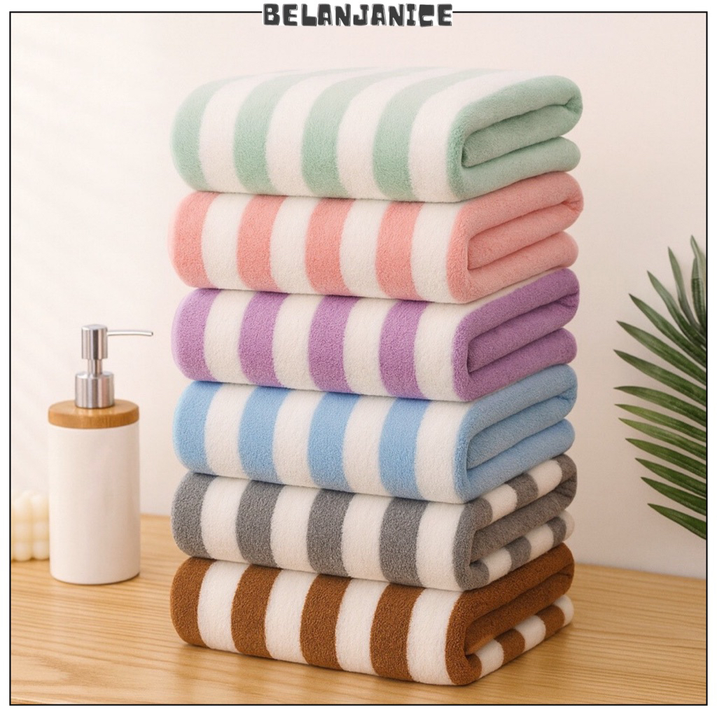 Handuk Mandi Dewasa Microfiber / Stripe Towel
