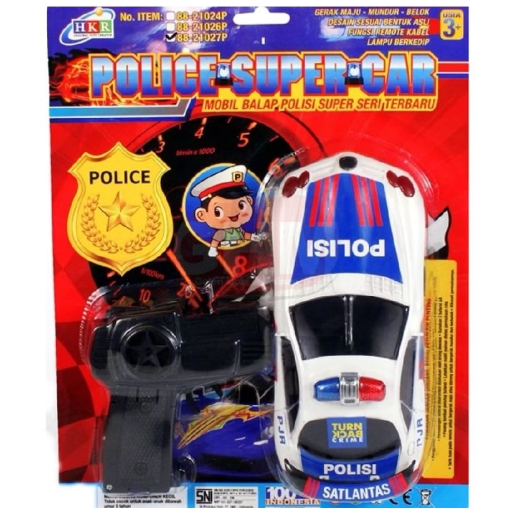 Mainan Mobil Remot Kabel Polisi Super Car HKR BB24027P
