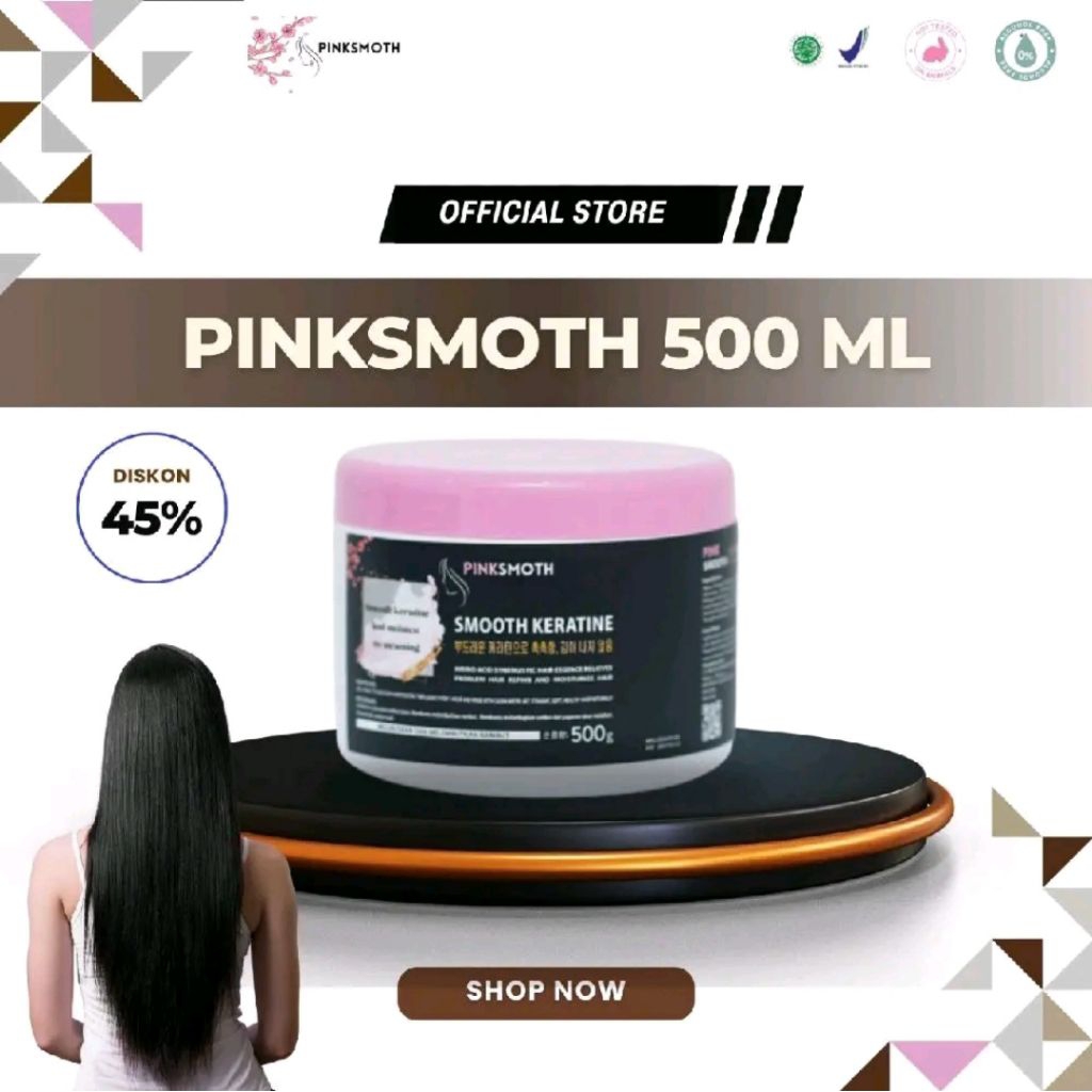 PINKSMOTH KERATIN 500 GRAM SMOTHING KERATIN KOREA MELURUSKAN RAMBUT