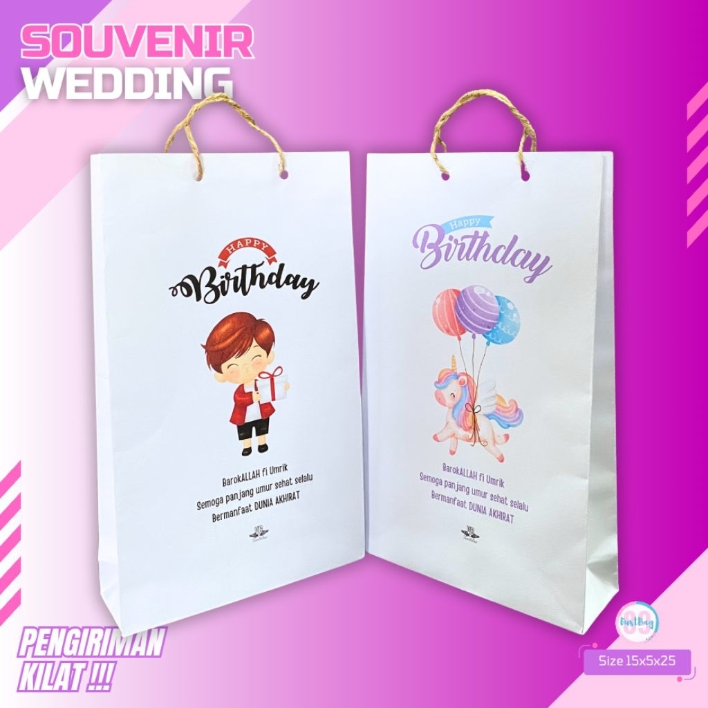 

TAS KERTAS PAPER BAG ULANG TAHUN ANAK LAKI-LAKI PEREMPUAN BISA UNTUK SOUVENIR JAJAN ANAK 15X5X25
