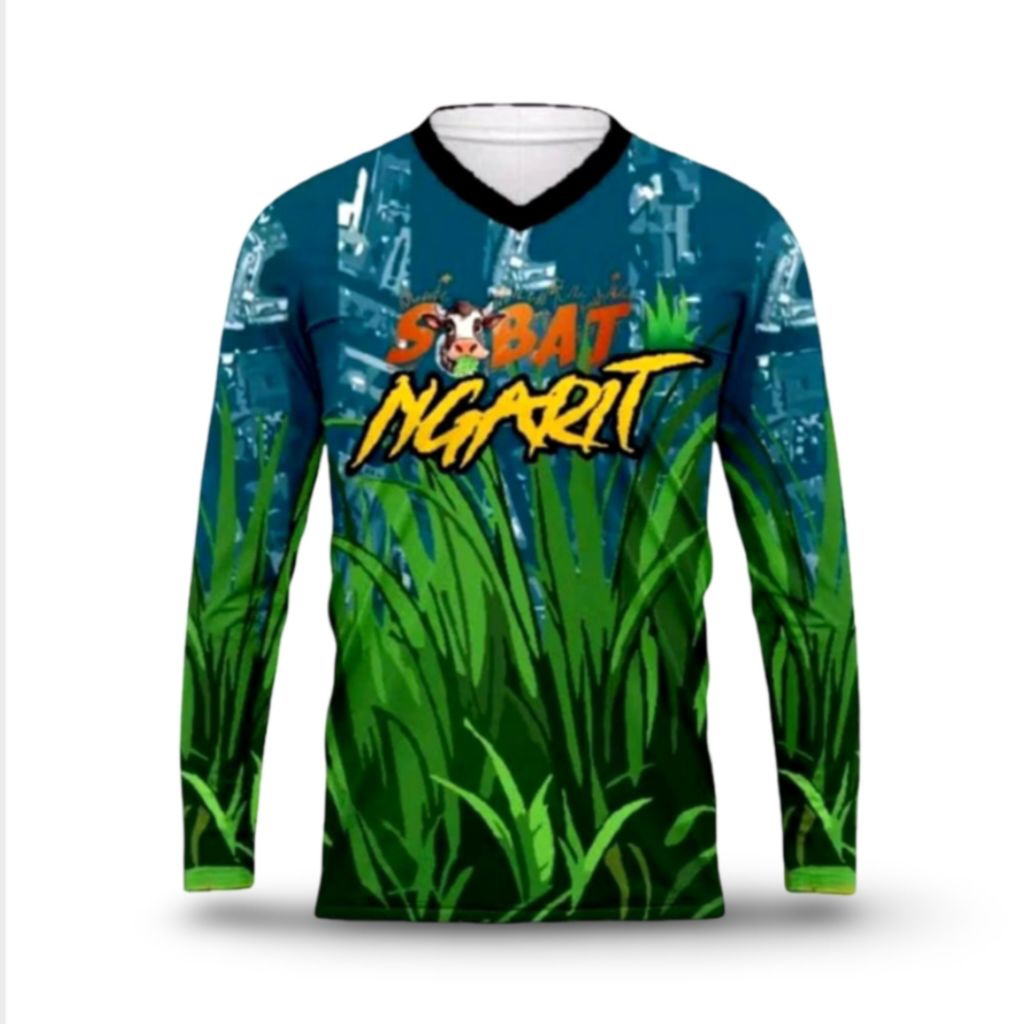 Jersey Ngarit Baju Sobat Ngarit Printing Lengan Panjang Dryfit Menyerap Keringat