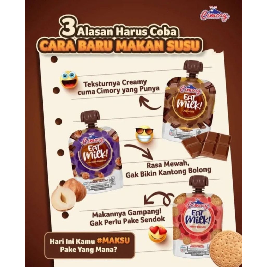 

Cimory eat milk 80g cara baru makan susu 1dos isi 24pcs