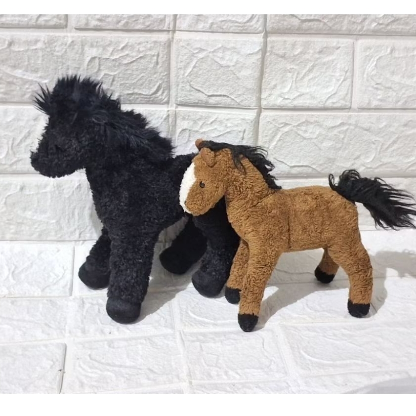 boneka kuda coklat dan hitam original brand bocchetta australia dan cavalia. boneka kecil mini plush