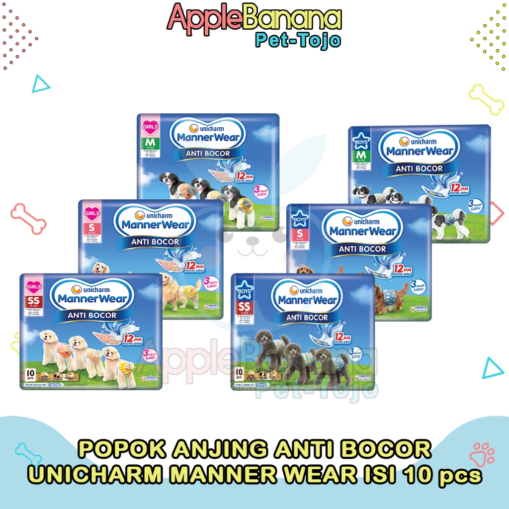POPOK UNICHARM Manner Wear Pet Popok Anjing Diapers BOYS GIRLS