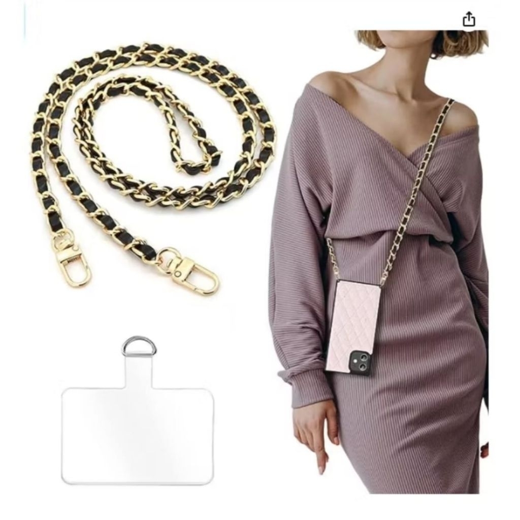 

LANYARD NAGITA MIX RANTAI GOLD PANJANG 120CM FREE MIKA TRANSPARAN