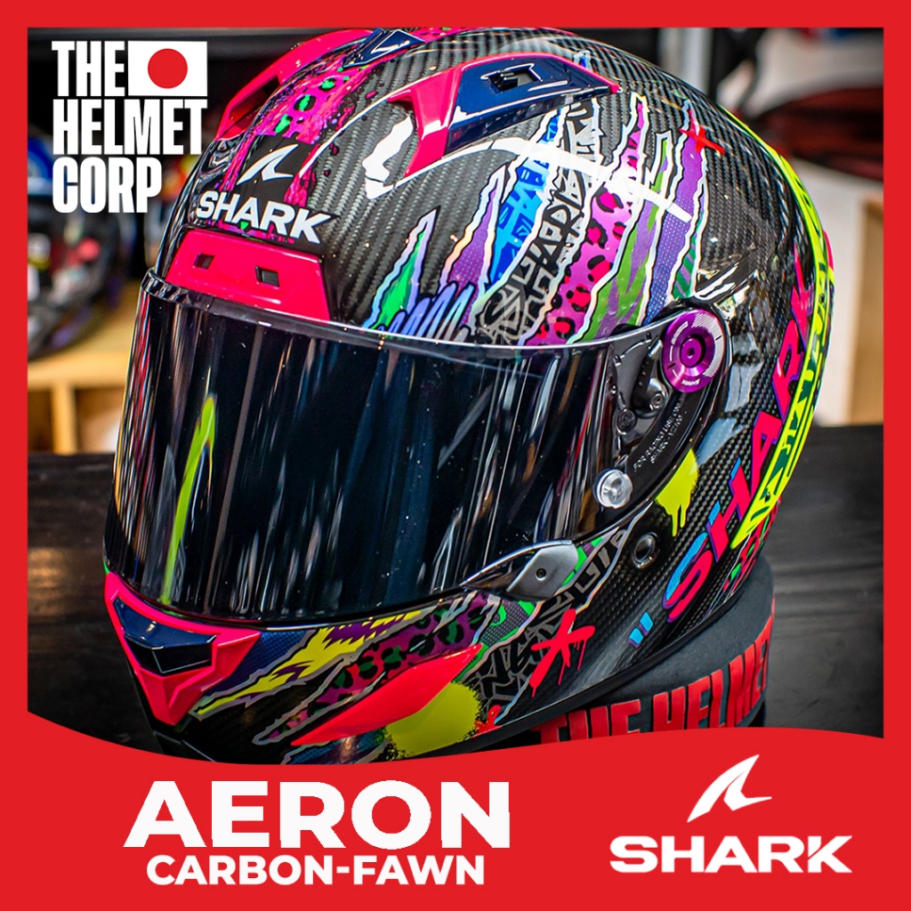 SHARK AERON CARBON FAWN FULL FACE CARBON HELMET ORIGINAL HELM SHARK