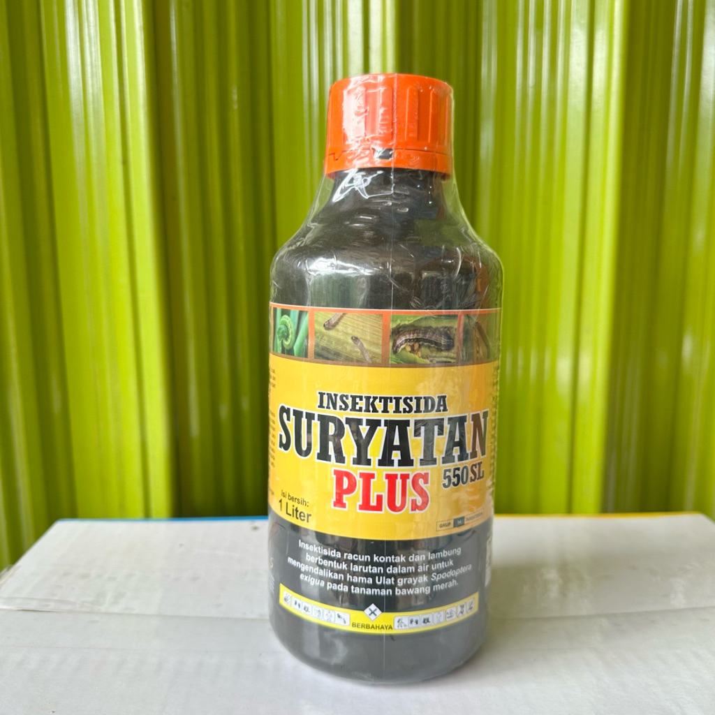 Insektisida SURYATAN PLUS 550SL 1 Liter - Pembasmi Sundep dan Ulat Grayak Juga Untuk Penggerek Batan