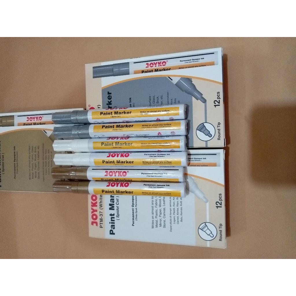 

Joyko Spidol Cat Warna Putih Silver Gold Waterproof