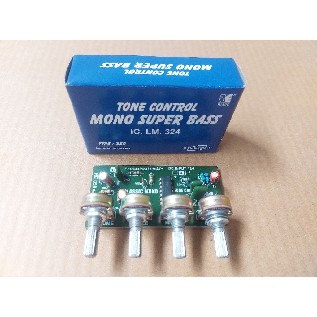 Kit Tone Control Mono Superbass Plus Middle IC LM324