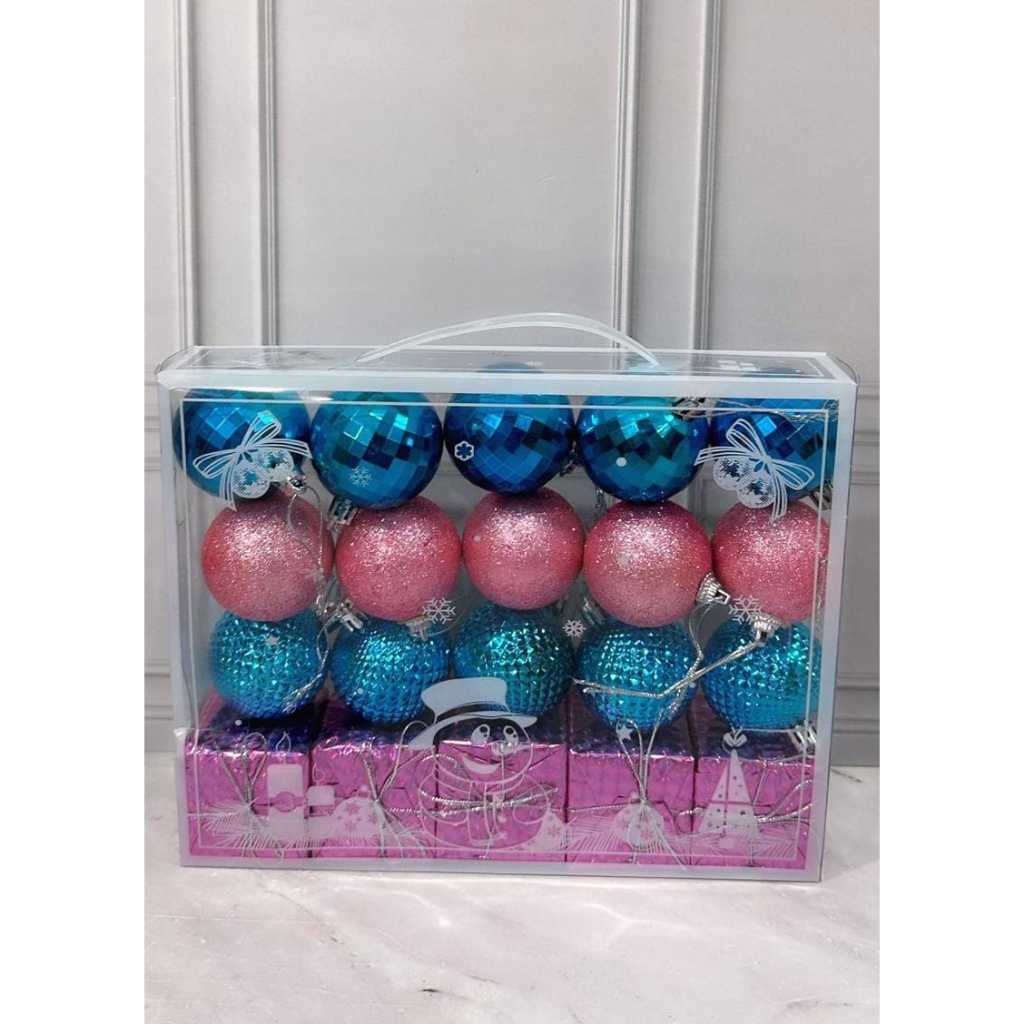 GALAXY FLORIST HIASAN NATAL BOLA 4CM HIASAN NATAL BOLA MIX DEKORASI NATAL MAKASSAR