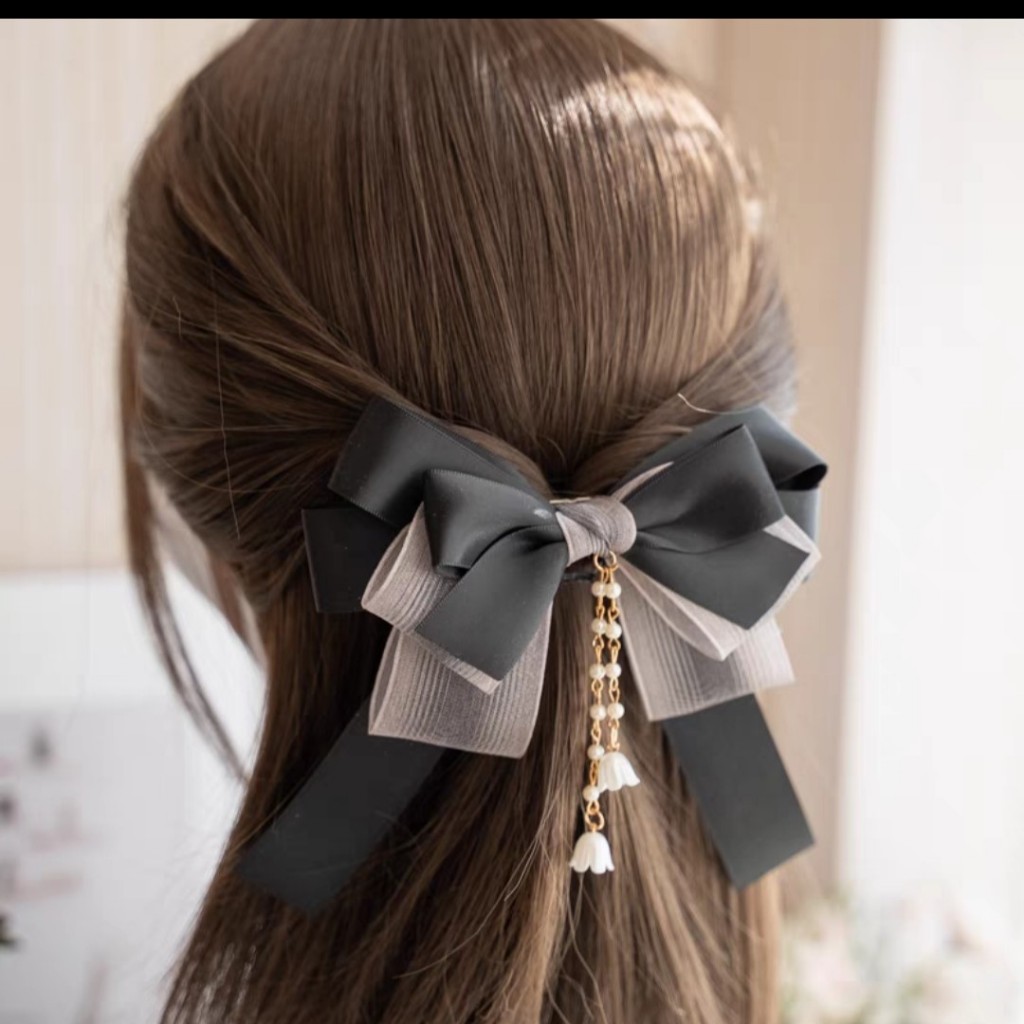Hairpin spring clip/one clip retro bow