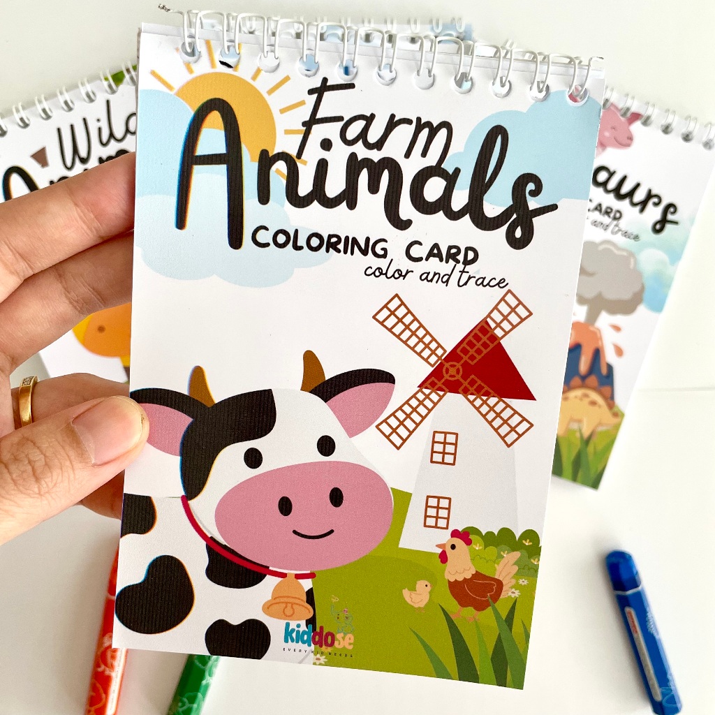 BUKU MEWARNAI ANAK MINI A6 10 lembar TEMA HEWAN TERNAK FARM ANIMAL EDUKATIF PAUD TK SD