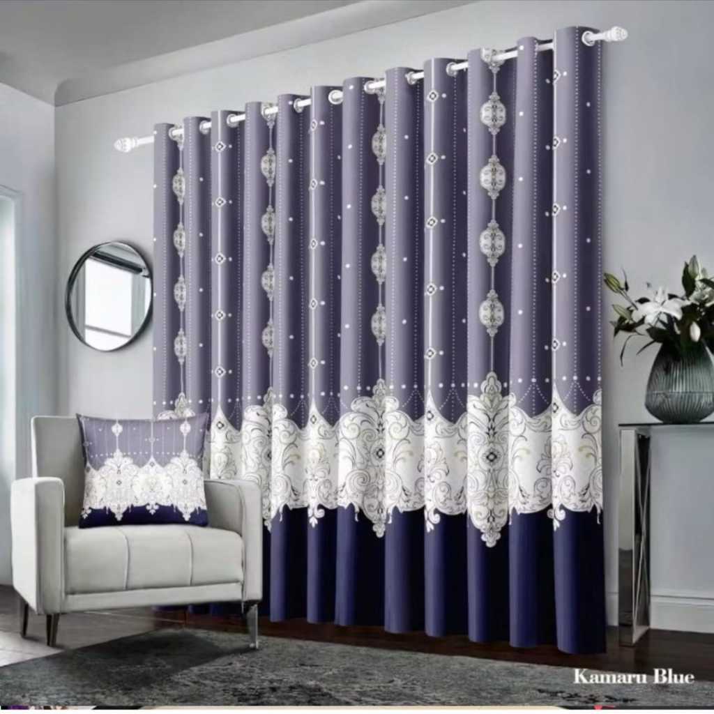 Gorden Jendela Ruang Tamu Smokring Motif Amanda Abu Terlaris / Gorden Jendela Aesthetic