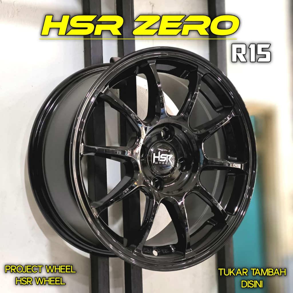VELG JDM BRIO JAZZ YARIS R15 / HSR ZERO RING 15 4X100 GLOSSY BLACK ze40 - HSR WHEEL PROJECT WHEEL