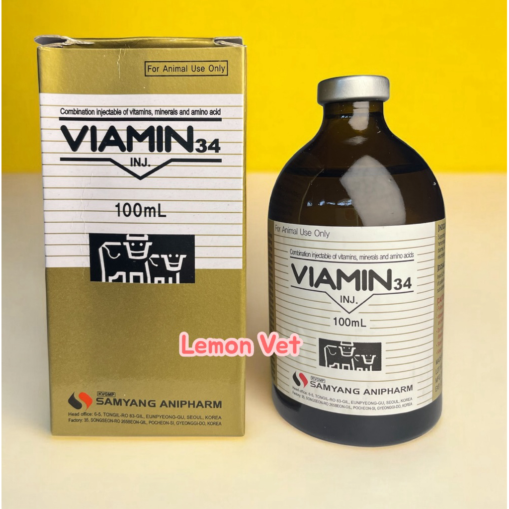 (lemonvet) Viamin 100 ml / Asam amino Penambah Energi Hewan