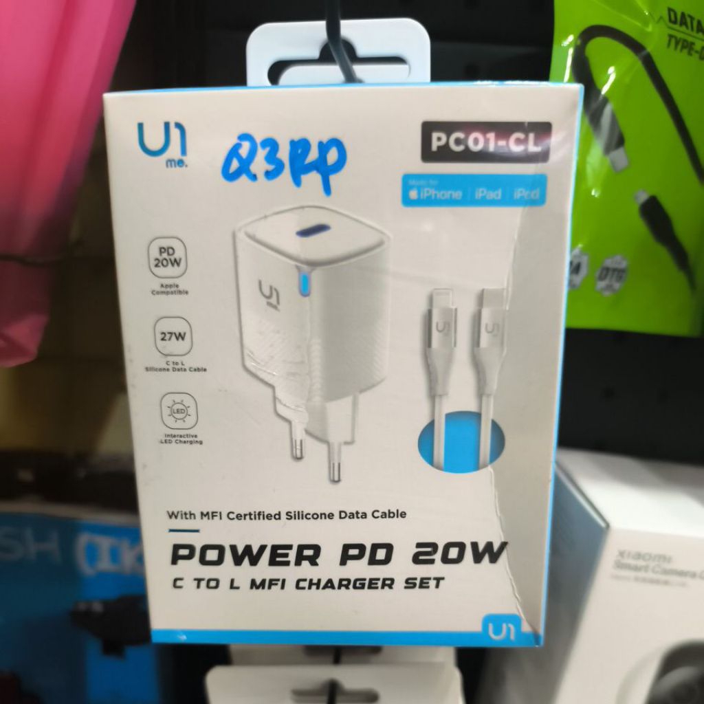 adapter power pd 20w mfi certificated charger set c to L