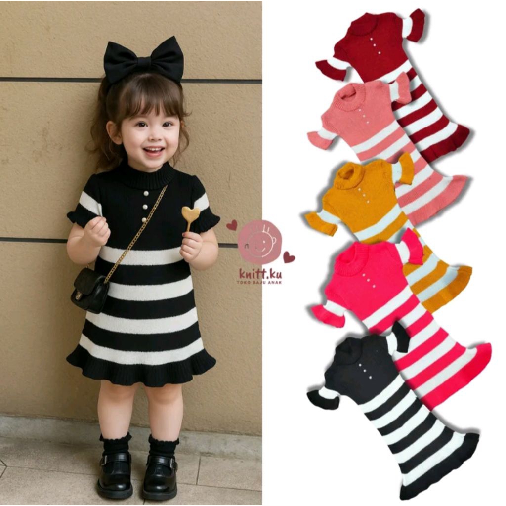 Dress Anak Perempuan 1-3 Tahun Dress Anak Klailei Baju Anak Perempuan Gaya Korea