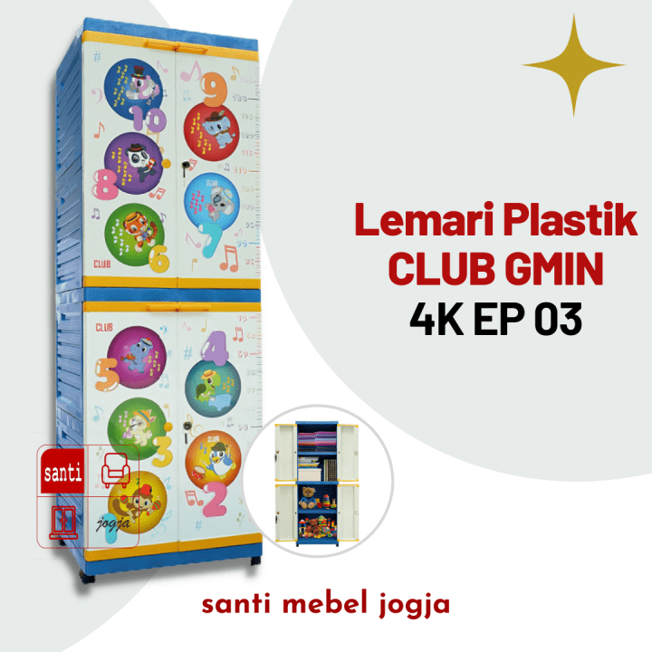 Lemari Plastik Rak Karakter CLUB GMIN4KEP03/02