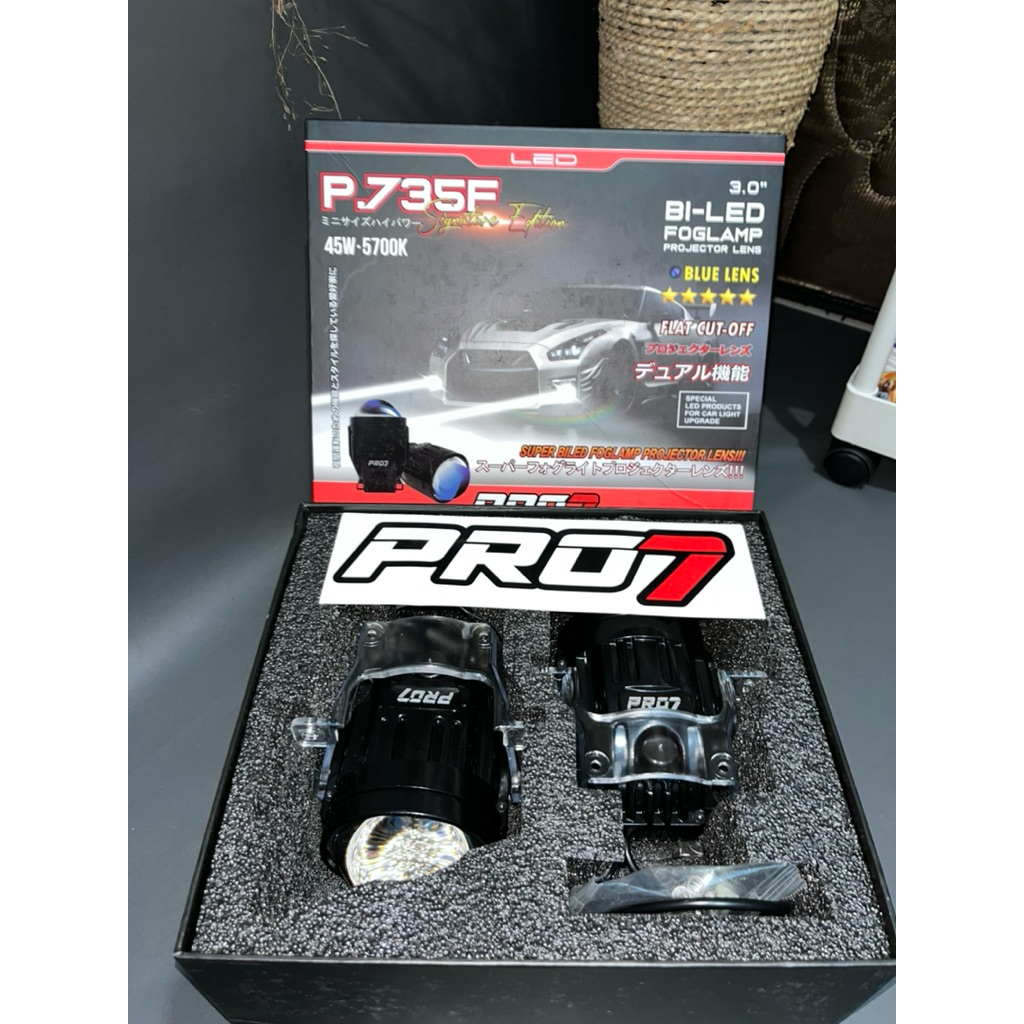 LAMPU BILED PRO7 P735F Foglamp Projector BI-LED 3INCHI HI-Low Bean 5700K Blue Lens 45W/55W Signature