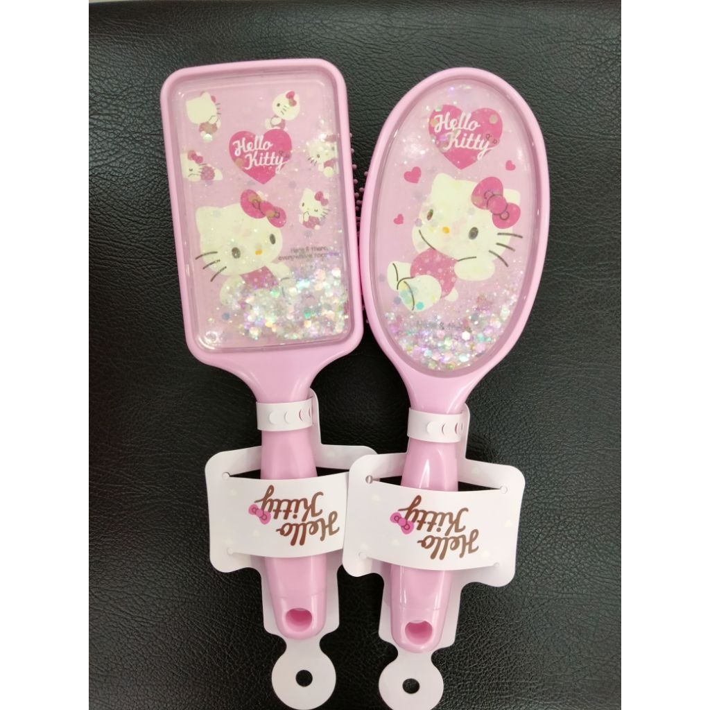 MINISO X Sanrio Characters Pink Coll Glitter Cushion Hair BrushHello Kitty / Miniso Sisir Oval Glitt