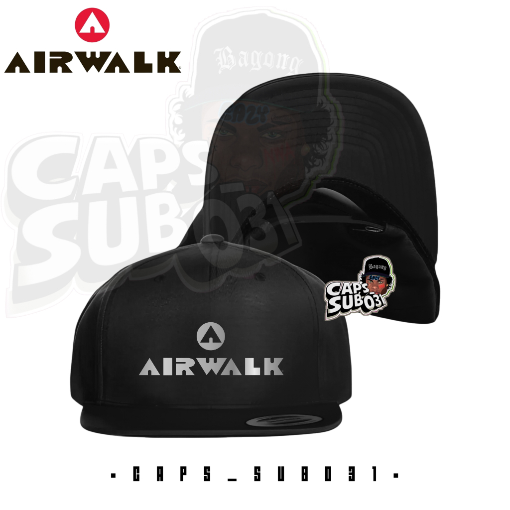 Topi Snapback AIRWALK SILVER  Premium/ Topi Snapback Hip-hop/ Topi Casual Pria Wanita