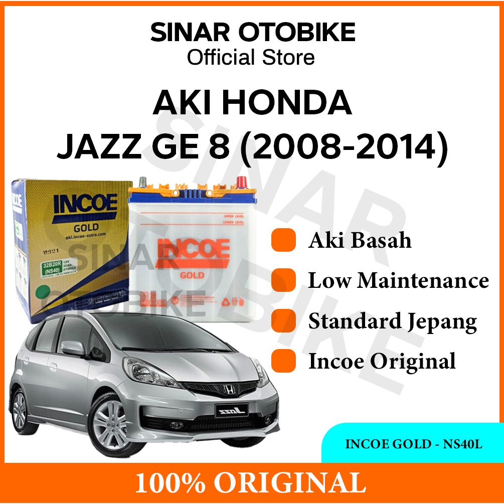AKI MOBIL HONDA JAZZ GE8 INCOE GOLD BASAH NS40L