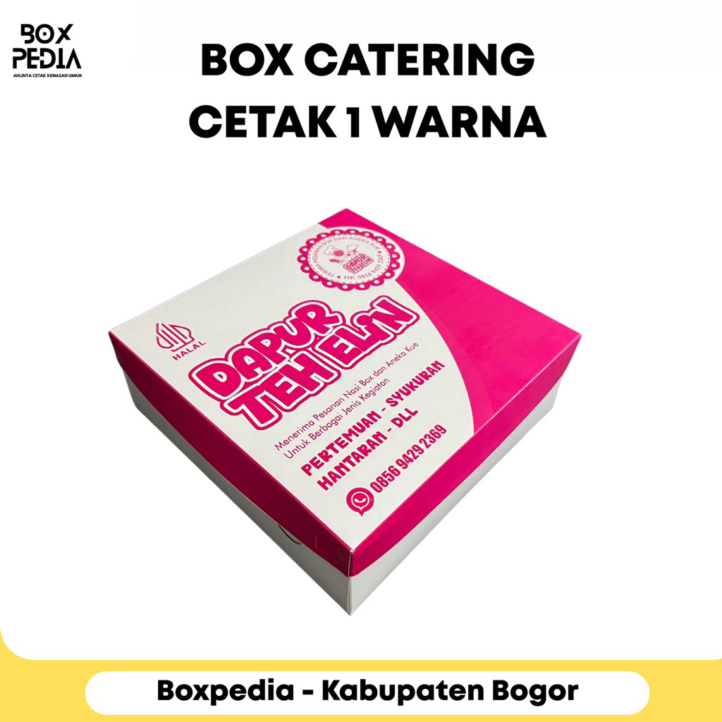 

[MINIMAL ORDER 1000 PCS] Catering Box 1 Warna Bahan Tebal 350gsm Custum Merk Desain Sendiri