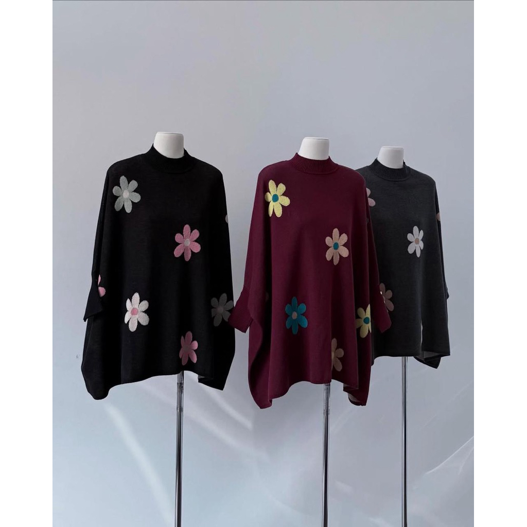 GONEGANI Kate Blossom Sweater - Sweater Wanita Motif Bunga