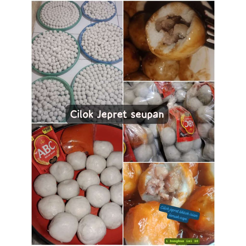 

isi 20 pcs Cilok Jepret( kukus / seupan)Gratis saose dan kecap.