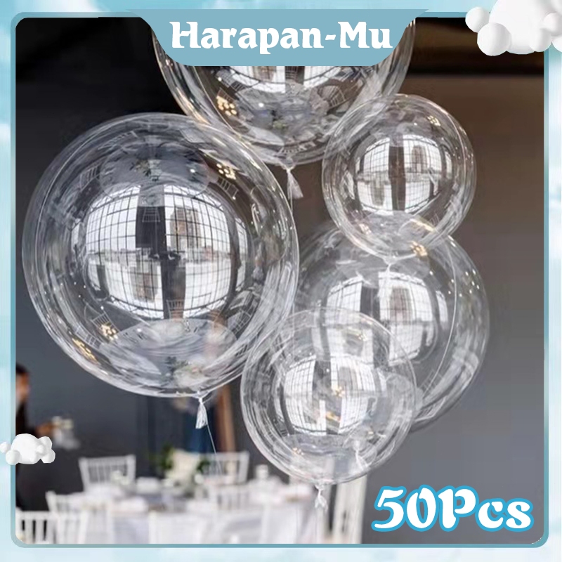 50Pcs Balon PVC Transparan Bobo Tebal Jumbo / 24 Inch Balon Bening Balon Bobo