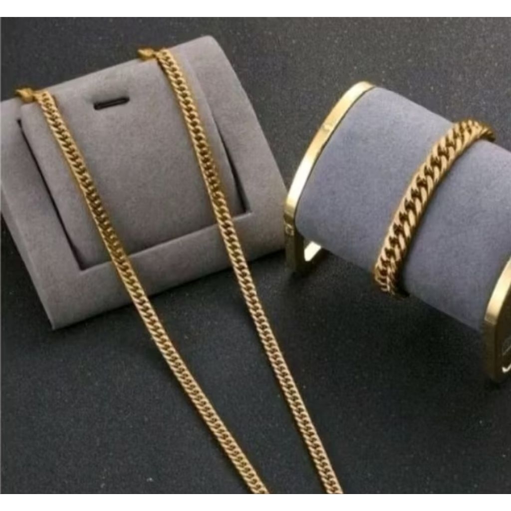 satu set kalung dan gelang titanium pria modelterbaru dan terlaris kalung titanium dan gelang titani